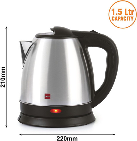 cello Quick Boil Portable Stainless Steel Electric Kettle Price in