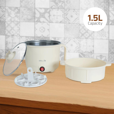 iBELL MPK150PM Multi Purpose Kettle, 600 Watts 2-Pot Cooker, Egg - Main Image