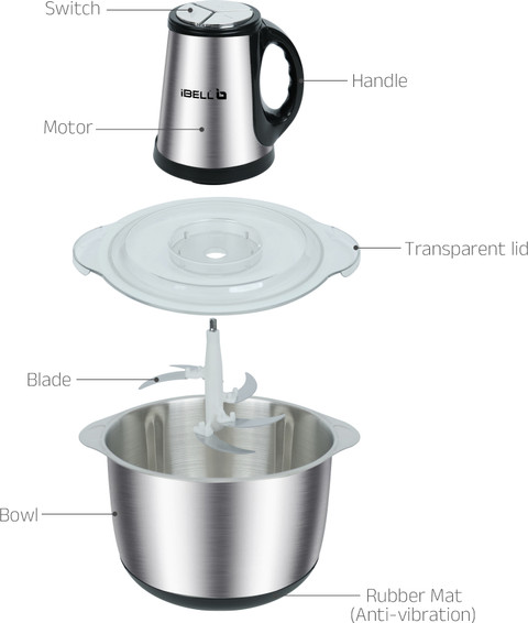 Ibell Mixer With Meat Grinder Stainless Steel Electric Meat