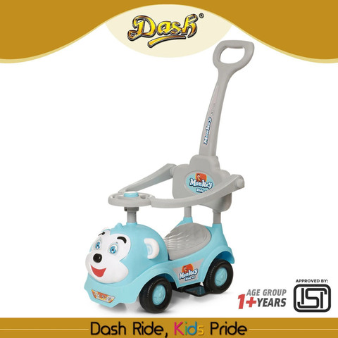 Dash 3-in-1 Kids Ride-On Push Car with Music Parental Handle for