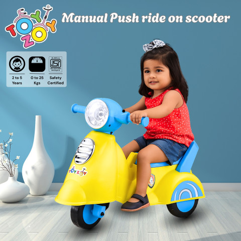Toyzoy Manual Push Scooter Ride On with Music Light for Boys