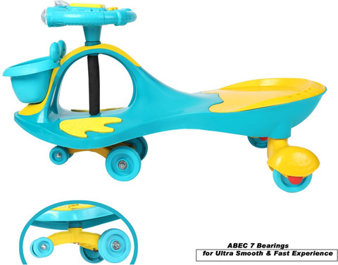 baby tone Magic Swing Smart Car Ride ons for Kids/ Child, 3-8 Years  Boys Girls, fun ride-on Toy, Cartoon Face W/ Music Light, Free Wheels,  Push