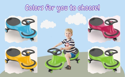 JoyRide Lil' Rider Ride on Wiggle Car Swing Car Toys for Boys and Girls,  Scratch Free Year Plus 100 kgs Weight Capacity Awesome Apple Green