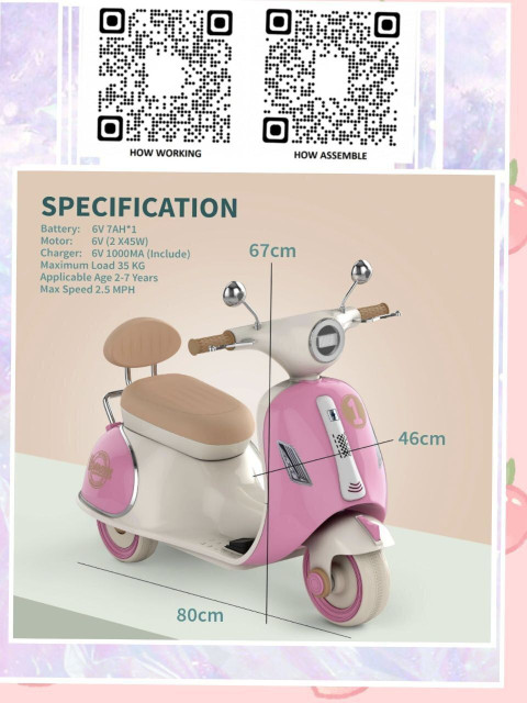 LAYVJO kpink Scooter Battery Operated Ride On Price in India - Buy