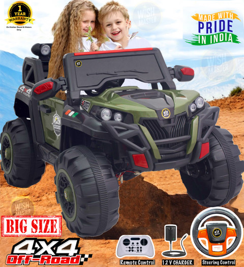 Wishmaster motor 4x4 Big Size Driving Car Remote Mobile App Control  Steering Drive Jeep Battery Operated Ride On
