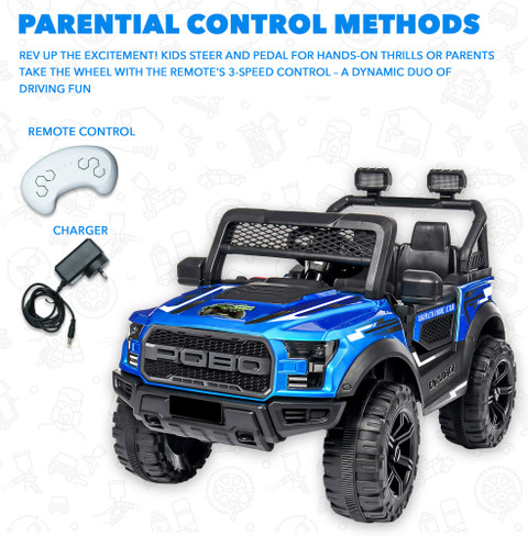 Toys R Us Avigo Rechargeable 12V Battery Operated Ride on Car Jeep with  Music, Led Jeep Battery Operated Ride On