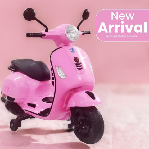 RVK PAL TRADERS VESPA PINK ELECTRIC RIDE ON SCOOTER FOR 3- YEAR KIDS  Scooter Battery Operated Ride On