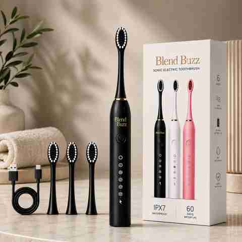 Blend Buzz Sonic Electric Toothbrush Black - Image 4