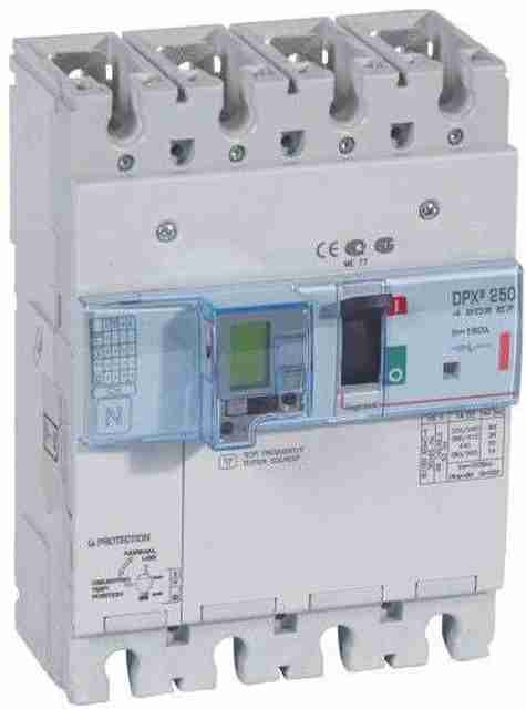 Legrand 420345 - 100A 4P DPX250 ICU 36kA MICROPROCESSOR RELEASE- S2 ...
