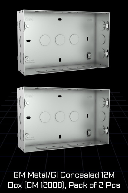 GM Modular GI Metal Concealed 12M Box (CM 12008), Pack of 2 Pcs, Wall ...