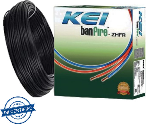 KEI CABLES ZH-FR PVC 2.5 sq/mm Black 90 m Wire Price in India