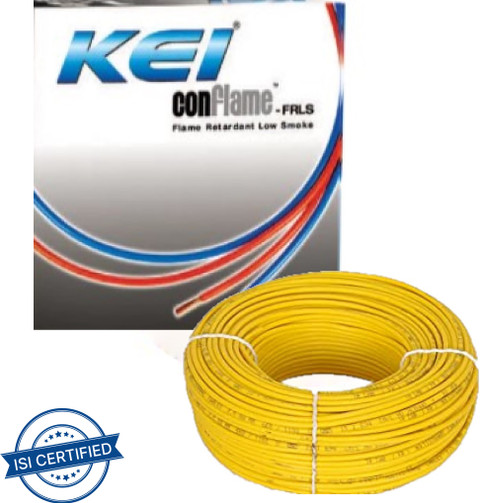 KEI CABLES FR-LS PVC 1.5 sq/mm Yellow 90 m Wire Price in India