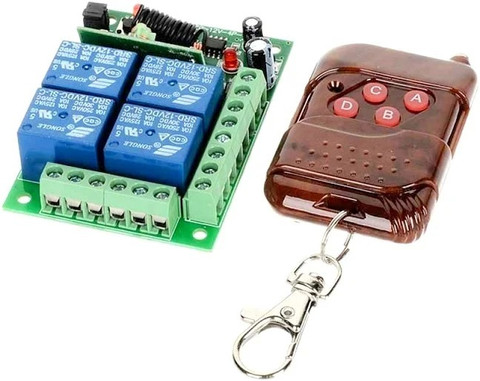 12V Wireless RF Relay Remote Control Switch – 4 Channel Module For DIY Projects