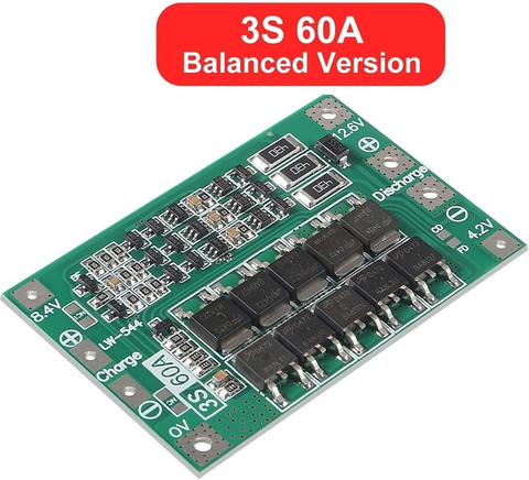 3REE HIGH QULITY 3S 60A 12.6V 18650 Charger PCB BMS Protection