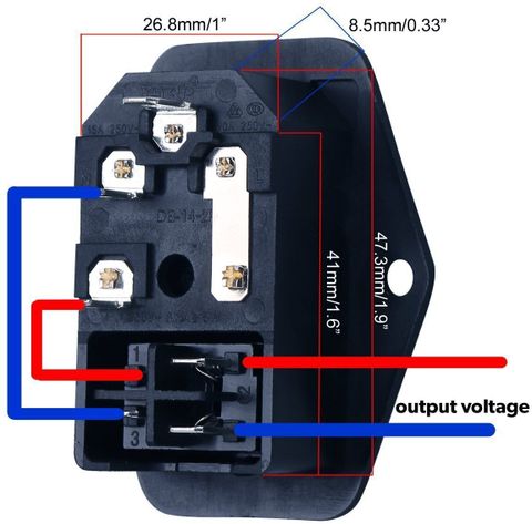 Inlet Module Plug Rocker Switch Power Socket SYMFONIA 10A 250V AC Rocker Switch Power Socket 3 Pin IEC320 C14 Inlet ...