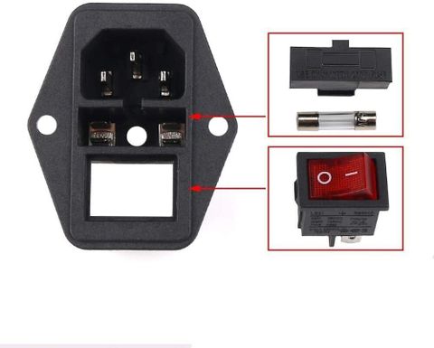 Inlet Module Plug Rocker Switch Power Socket SYMFONIA 10A 250V AC Rocker Switch Power Socket 3 Pin IEC320 C14 Inlet ...