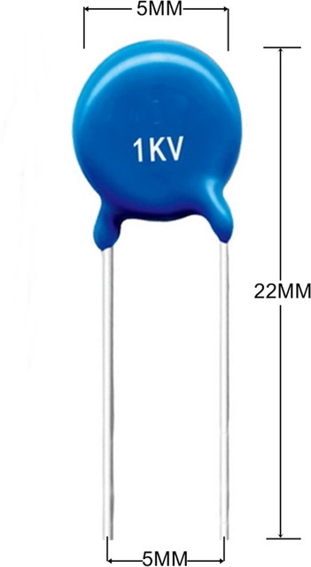 e4u 102pF 1KV Radial Blue Ceramic Disc Capacitor - 20 No's
