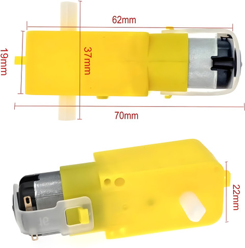 Robo Ocean Dual Shaft BO Motor [Pack of 4] TT Motor DC 200 RPM for ...