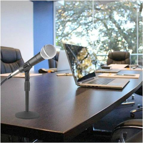 BALRAMA Round Base Desktop Mic Stand Adjustable Height Table Top Stand ...