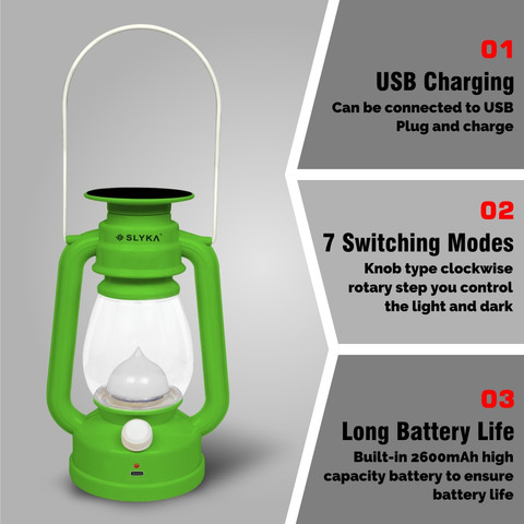 SLYKA Rechargeable Solar with 1st Step Night Lamp 4 hrs Lantern