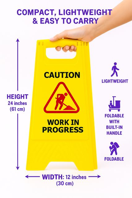 SHREEVA Work in Progress -Foldable Safety Sign Board for Maintenance ...
