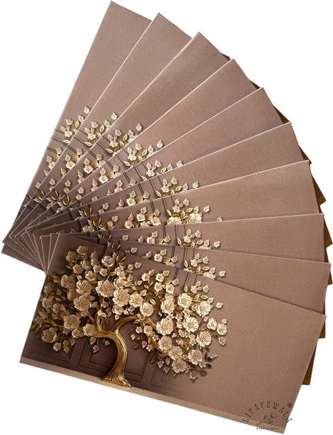 Premium Floral Design Shagun Lifafa | Gold Foil