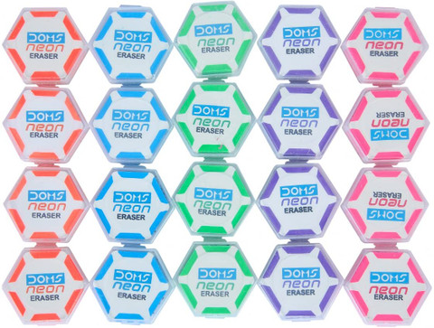 Flipkart.com | DOMS Neon Hex Dust Free Eraser ( Set of 60 pcs