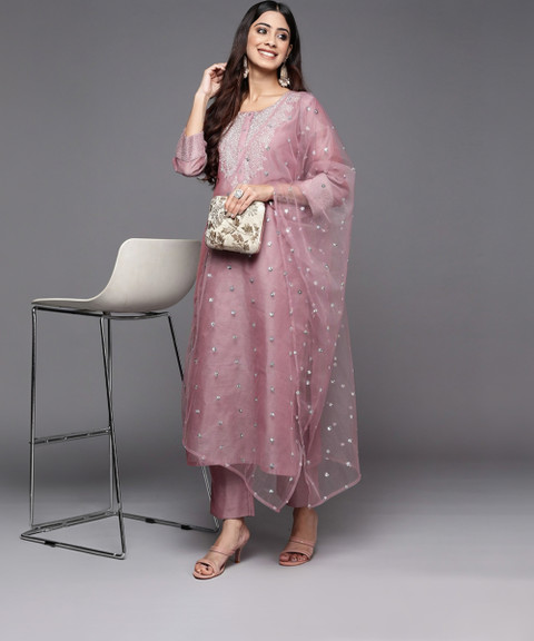 DISHWA Women Kurti Pant Dupatta Set