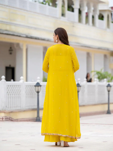 Trendmalls Women Crop Top Palazzo Ethnic Jacket Set Buy