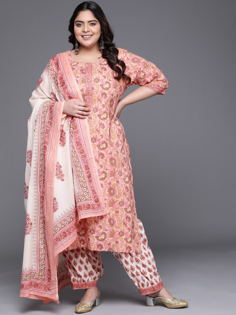 Pink Cotton Anarkali Kurtis On Flipkart Floral Print Anarkali