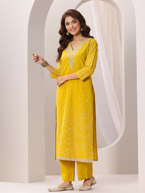 LIBAS Women Cotton Blend Kurta Pant Dupatta Set - Image 5