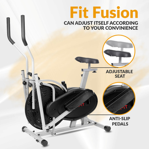 BIONFIT Fit Fusion Elliptical Cross Trainer Home Gym Standing Exercise  Adjustable Handle Dual-Action Stationary Exercise Bike