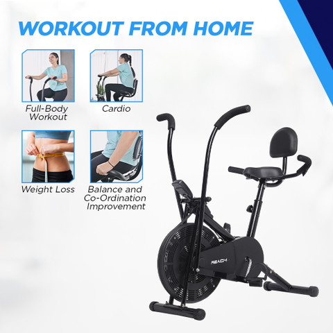 Reach AB-110BH Air Stationary Cycle With Back Support Seat