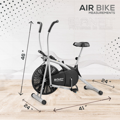 BIONFIT Air Bike Fitness Cycle For Gym Curved Moving Best Cardio