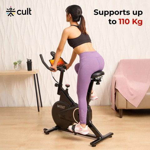 FITKIT by Cult FK7001 Spin Bike | 6Kg Flywheel | LED Screen | Max