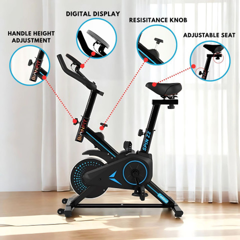 BIONFIT Gym Cycle Spin z2 for Home Workout, Max Weight: 100kg for Men  Women Fitness Indoor Cycles Exercise Bike