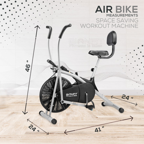 BIONFIT Air Bike Fitness Exercise Cycle For Home Gym Curved
