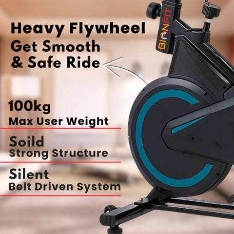 BIONFIT Gym Cycle Spin z11 for Home Workout, Max Weight: 100kg for