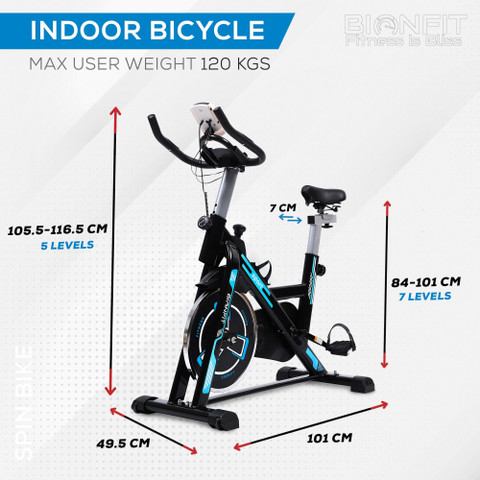 BIONFIT Gym Cycle Spin z5 for Home Cardio, Fat Loss, Kg Flywheel,  Friction Resistance Spinner Exercise Bike