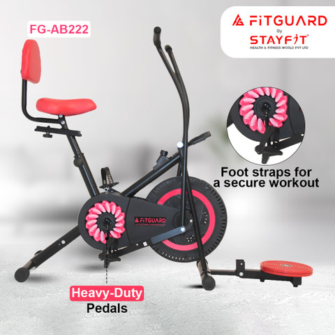 FITGUARD FG-AB 222 By STAYFIT Home-Use Dual Cycle Trainer Moving Handle  Backrest Twister Indoor Cycles Exercise Bike