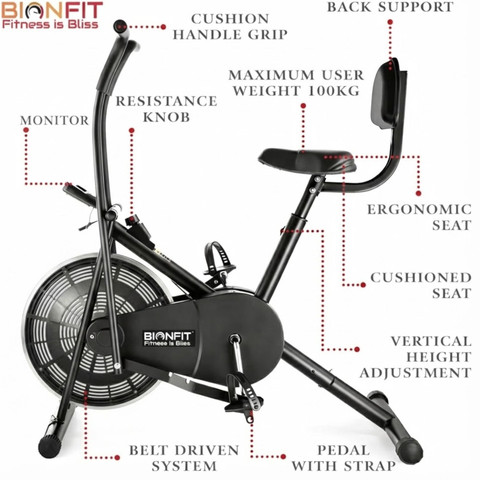 BIONFIT Gym Cycle for Home | Air Bike for Women | Moving Handles with Back Support Dual-Action Stationary Exercise Bike - Buy BIONFIT Gym Cycle for Home | Air Bike for Women | BIONFIT Gym Cycle for Home | Air Bike for Women | Moving Handles with Back Support Dual-Action Stationary Exercise Bike - Buy BIONFIT Gym Cycle for Home | Air Bike for Women |