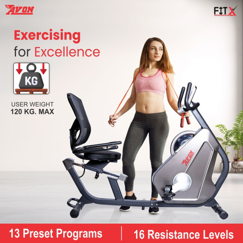 AVON Fitx RECUMBENT BIKE-REC-793, Motorized with Adaptor, 16 Resistance  Levels Indoor Cycles Exercise Bike - Main Image