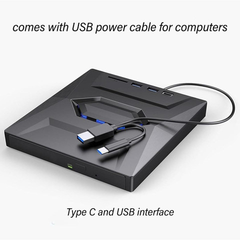 ULTRABYTES External CD DVD Drive CD/DVD-ROM Burner Player External