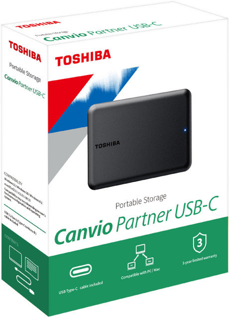 TOSHIBA Canvio Partner USB-C TB External Hard Disk Drive (HDD