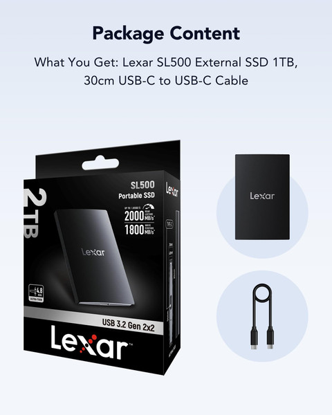 Lexar SL500 1 TB External Solid State Drive (SSD) USB 3.2 Upto
