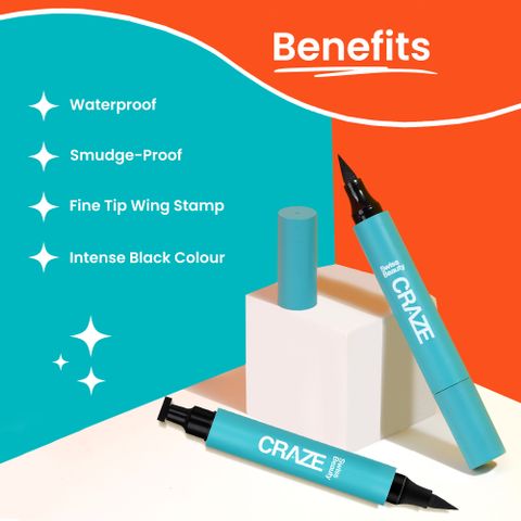 SWISS BEAUTY Gel Semi Matte Eyeliner Wing Stamp Waterproof Smudgeproof Precise Tip 2.8 ml (Black) - Image 5