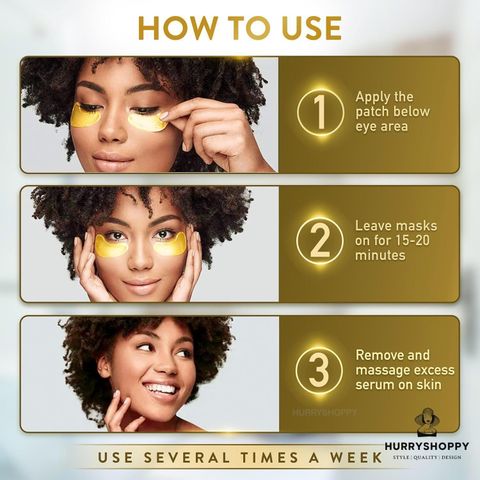HurryShoppy Under Eye Mask Sheet Patches for Dark Circle Women Men 24k Gold Eye Cooling Gel (60 g) - Image 6