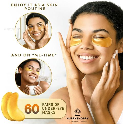 HurryShoppy Under Eye Mask Sheet Patches for Dark Circle Women Men 24k Gold Eye Cooling Gel (60 g) - Image 7