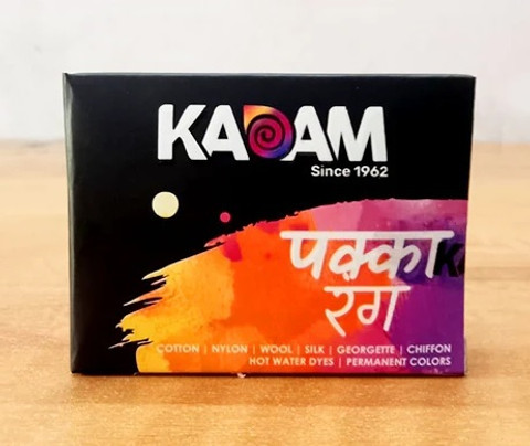 KADAM Pakka Rang Fabric Dye Colour | Black-25g (5g*5) + DyFix