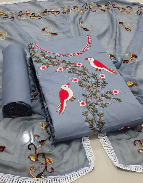 NANDUVIKA Pure Cotton Embroidered Salwar Suit Material